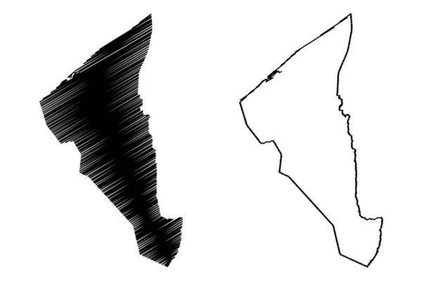 图通地区 文莱民族 和平家园 婆罗洲岛 地图矢量图解 素描图通地图 — 图库矢量图片