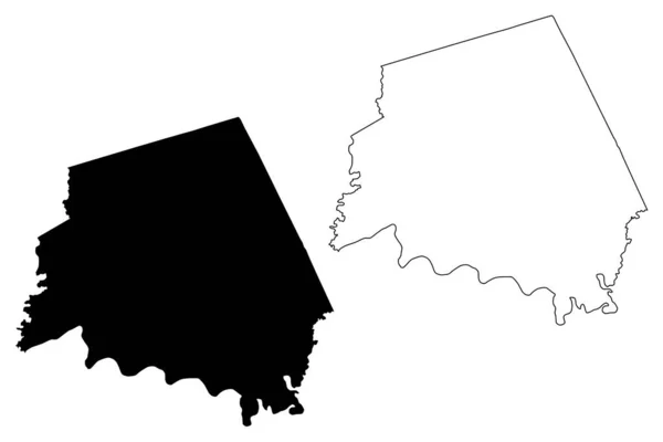 克拉克县 肯塔基州 地图矢量图解 速写草图克拉克地图 — 图库矢量图片