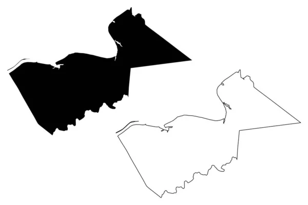 ケンタッキー州 アメリカ アメリカ アメリカ アメリカ 地図ベクトル図 スケッチブルなスケッチギャラティン地図 — ストックベクタ