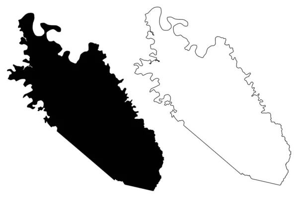 Иллюстрация Векторной Карты Округа Гаррелл Штат Кентукки Сша Сша Набросок — стоковый вектор