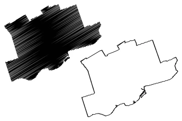 蒙克顿市 加拿大 新不伦瑞克省 地图矢量图解 潦草的蒙克顿市地图 — 图库矢量图片