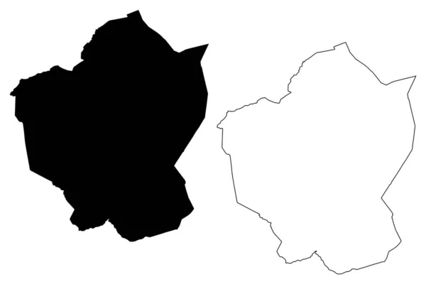 Djelfa City República Democrática Popular Argélia Província Djelfa Mapa Ilustração —  Vetores de Stock