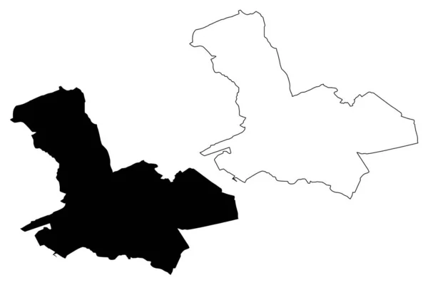 巴特纳市 阿尔及利亚民主人民共和国 巴特纳省 地图矢量图解 速写巴特纳市地图 — 图库矢量图片