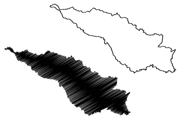 San Jose City República Costa Rica Mapa Ilustração Vetorial Esboço — Vetor de Stock