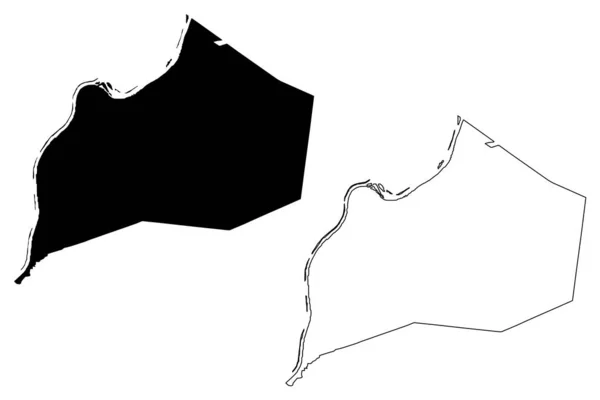 杰斐逊县 肯塔基州 地图矢量图解 速写草图杰斐逊地图 — 图库矢量图片