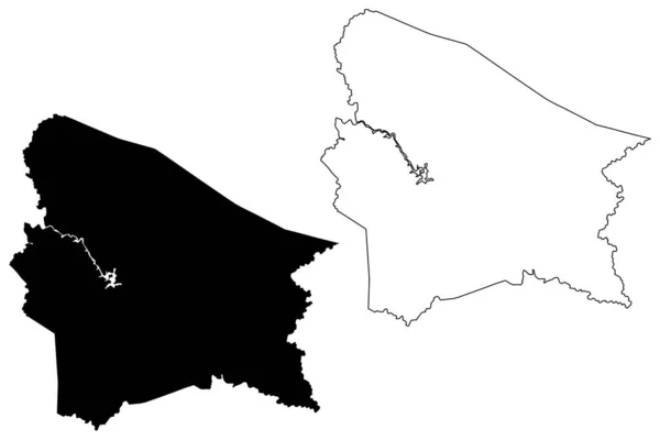 ジョンソン郡 ケンタッキー州 アメリカ アメリカ アメリカ 地図ベクトル図 スクリブルスケッチジョンソン地図 — ストックベクタ