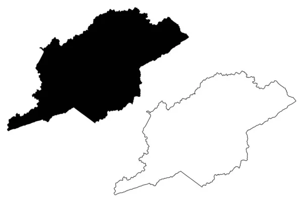 Letcher County Kentucky County United States America Usa Mapa Wektor — Wektor stockowy