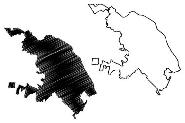Ciudad Juarez Şehri (Amerika Birleşik Devletleri, Meksika, Meksika, Chihuahua Eyaleti) harita vektör çizimi, çizim şehri El Paso del Norte