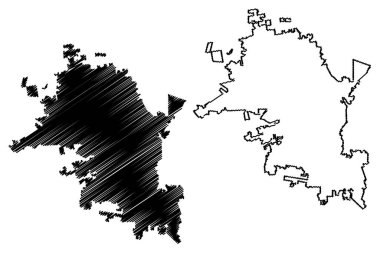 Hermosillo Şehri (Amerika Birleşik Devletleri, Meksika, Sonora Eyaleti) harita vektör çizimi, çizim şehri Pitic haritası