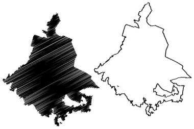 Mexico City (Amerika Birleşik Devletleri, Meksika) harita vektör illüstrasyonu, CDMX haritasının skeç şehrini karala