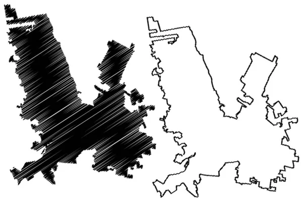 Ciudad Chihuahua Estados Unidos Mexicanos México Estado Chihuahua Mapa Vector — Vector de stock