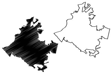 Torreon Şehri (Amerika Birleşik Devletleri, Meksika, Coahuila Eyaleti) harita vektör çizimi, çizim şehri La Laguna haritası