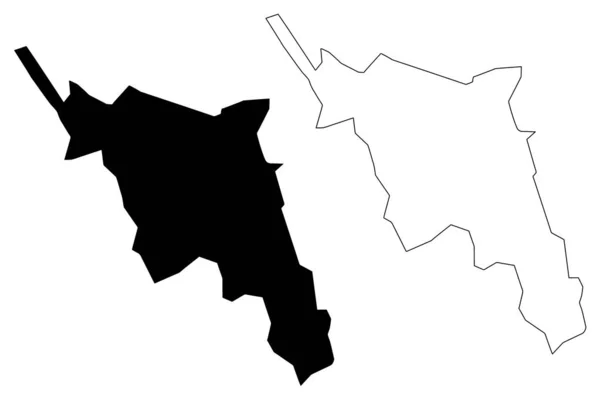 Ciudad Gitega República Burundi Provincia Gitega Mapa Vector Ilustración Boceto — Vector de stock