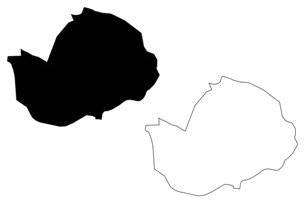 博博迪乌拉索市 布基纳法索共和国上巴萨斯区 地图矢量图解 博博迪乌拉索市草图 — 图库矢量图片