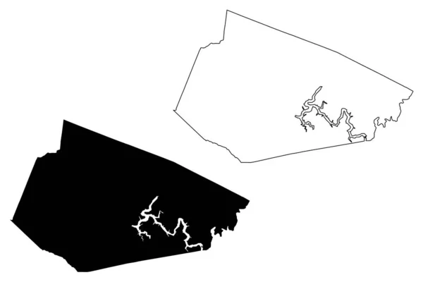 ケンタッキー州 アメリカ アメリカ アメリカ アメリカ 地図ベクトル図 スケッチブルスケッチスペンサーマップ — ストックベクタ