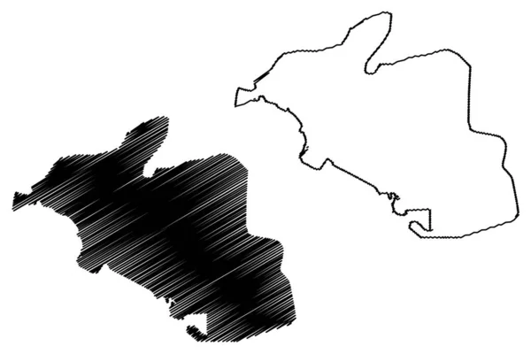 Port Spain City Republic Trinidad Tobago Island Map Vector Illustration — 스톡 벡터