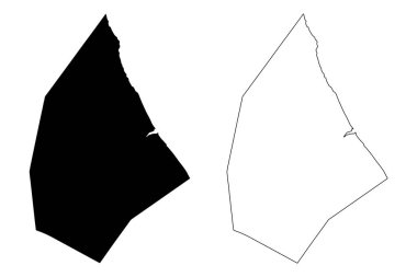 St. Andrew (Barbados, Barbados Parish of Barbados) harita vektör illüstrasyonu, Saint Andrew harita Parish karalama