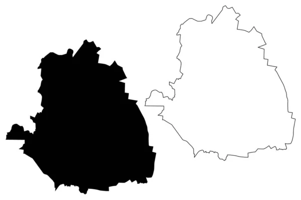 Tamale Miasto Republika Ghany Region Północny Mapa Wektor Ilustracja Skecz — Wektor stockowy