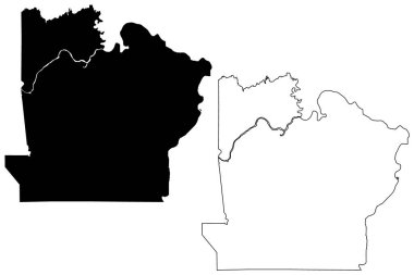 Avoyelles County, Louisiana (ABD eyaleti, ABD, ABD, ABD) harita vektör çizimi, çizim çizimi Avoyelles Parish haritası