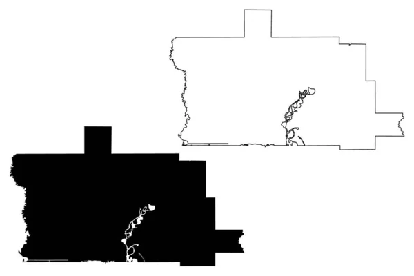 Calcasieu County Louisiana County United States America Usa Mapa Vector — Archivo Imágenes Vectoriales