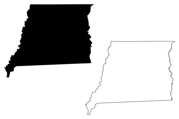 East Feliciana County Louisiana County United States America Usa Mapa — Vector de stock