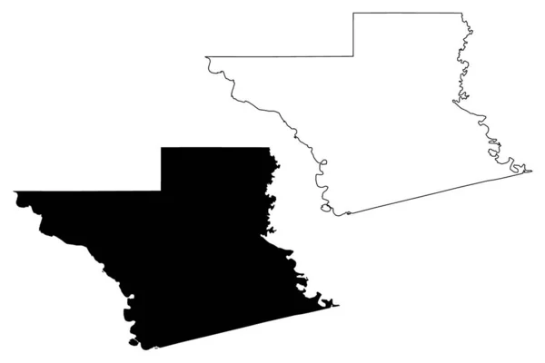 グラント郡 ルイジアナ州 アメリカ アメリカ アメリカ アメリカ 地図ベクトル図 スケッチグラント郡地図 — ストックベクタ