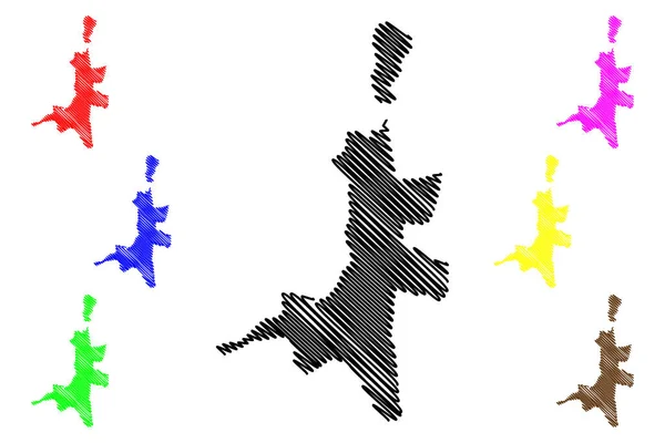 Kolkata City República India Estado Bengala Occidental Mapa Vector Ilustración — Archivo Imágenes Vectoriales