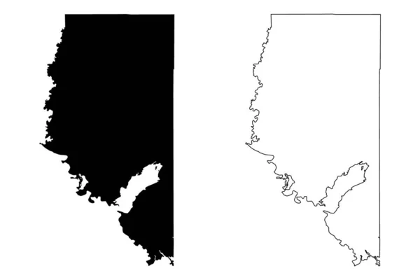 Lasalle County Louisiana Amerika Birleşik Devletleri Abd Abd Harita Vektör — Stok Vektör