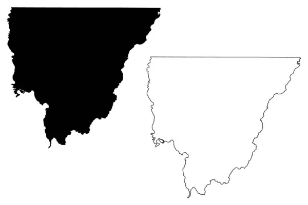 Morehouse County Louisiana Grafschaft Vereinigte Staaten Von Amerika Usa Kartenvektorillustration — Stockvektor