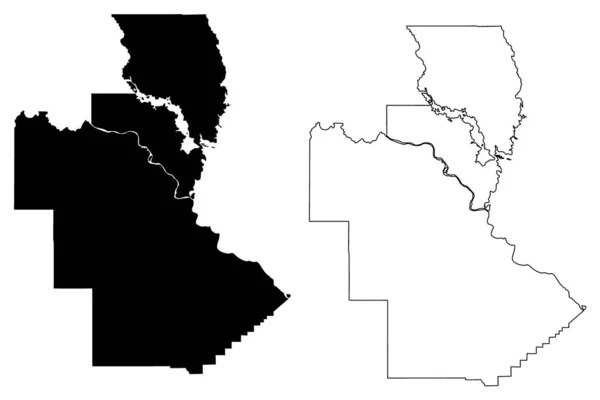 Comté Natchitoches Louisiane Comté Des États Unis Amérique États Unis — Image vectorielle