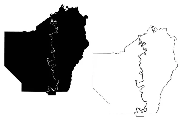 Ouachita County Louisiana County United States America Usa Mapa Vector — Archivo Imágenes Vectoriales