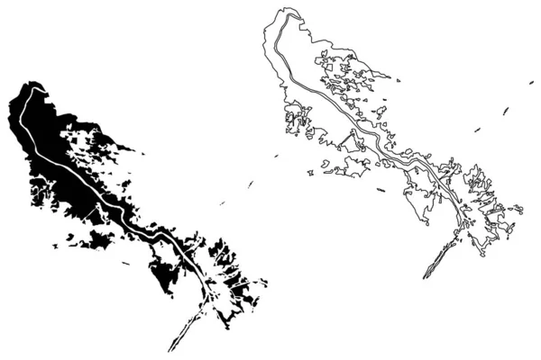 Plaquemines County Louisiana Usa Usa Karta Vektor Illustration Klotskiss Plaquemines — Stock vektor