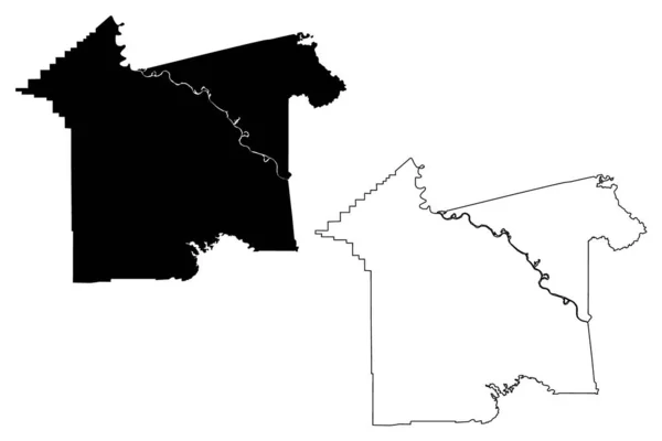 Rapides County Louisiana Abd Eyaleti Abd Abd Harita Vektör Çizimi — Stok Vektör