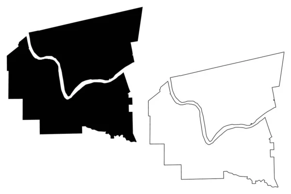 James County Louisiana County United States America Usa Map Vector — стоковий вектор