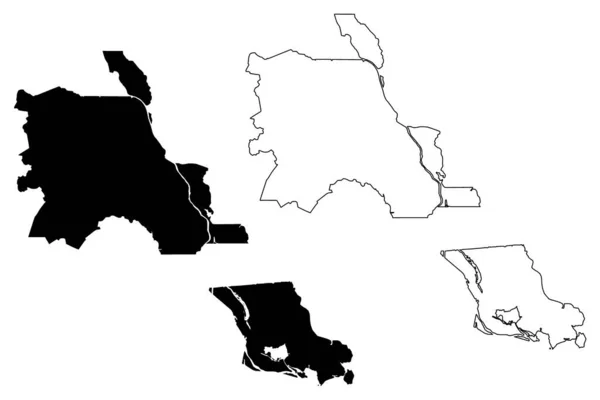 Martin County Louisiana County Spojené Státy Americké Usa Usa Mapa — Stockový vektor