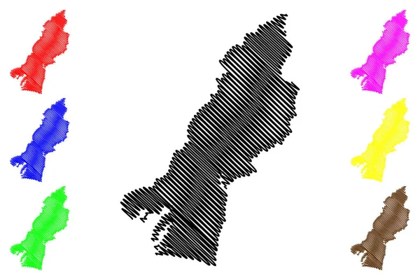 Hamamatsu City State Japan Island Country Shizuoka Prefecture Mapa Vector — Vector de stock