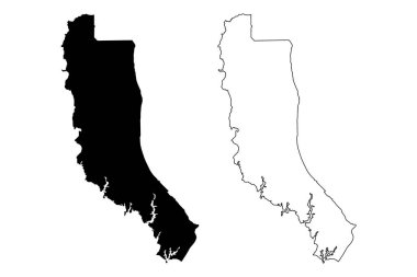 Calvert County, Maryland (ABD eyaleti, Amerika Birleşik Devletleri, ABD, ABD) harita vektör çizimi, çizim Calvert haritası