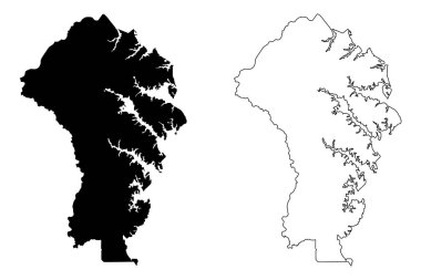 Anne Arundel County, Maryland (Amerika Birleşik Devletleri, ABD, ABD) harita vektör çizimi, çizim çizimi Anne Arundel haritası