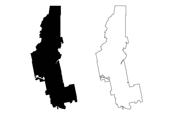 Somerset County Maine County United States America Usa Mapa Vector — Vector de stock