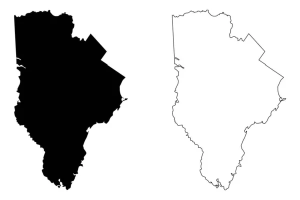 York County Maine County United States America Usa Map Vector — 图库矢量图片