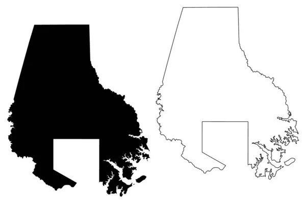 Baltimore County Maryland County Spojené Státy Americké Usa Usa Map — Stockový vektor