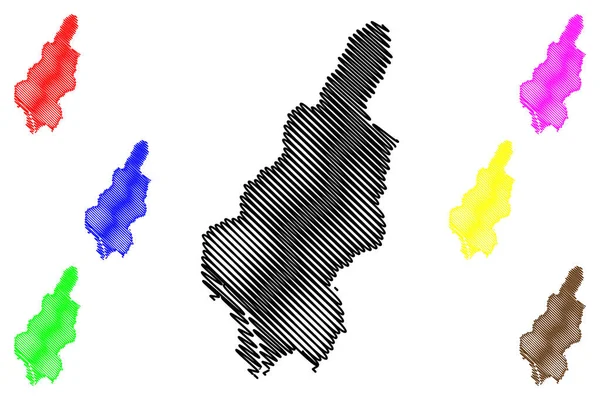 ハムハン市 北朝鮮 大韓民国 北朝鮮またはDpr韓国 地図ベクトル図 スケッチブックハムハン市地図 — ストックベクタ