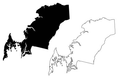 Queen Annes County, Maryland (ABD eyaleti, Amerika Birleşik Devletleri, ABD, ABD) harita vektör çizimi, Kraliçe Anne 'in harita çizimi