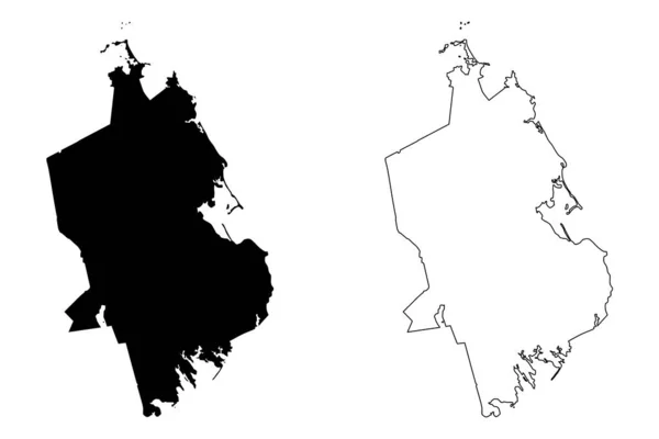 Plymouth County Commonwealth Massachusetts County United States America Usa Mapa — Archivo Imágenes Vectoriales