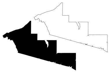 Gogebic County, Michigan (ABD eyaleti, Amerika Birleşik Devletleri, ABD, ABD) harita vektör çizimi, çizim çizimi Gogebic harita
