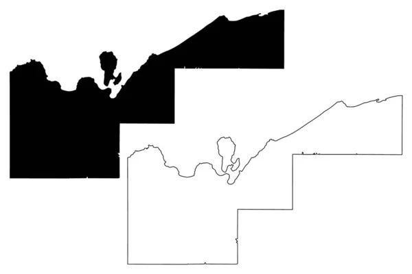 Alger County Michigan Abd Eyaleti Amerika Birleşik Devletleri Abd Harita — Stok Vektör