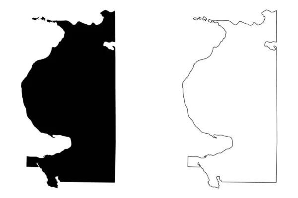 Condado Emmet Michigan County United States America Usa Mapa Vector — Vector de stock