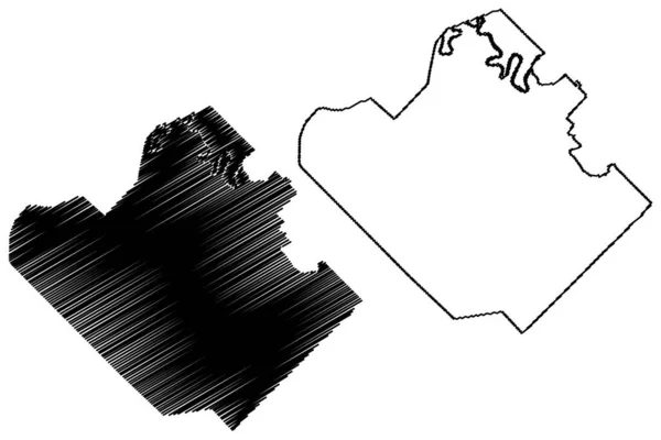 Resistencia City Argentinská Republika Provincie Chaco Mapa Vektorová Ilustrace Čmáranice — Stockový vektor