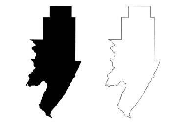 Menominee County, Michigan (ABD eyaleti, Amerika Birleşik Devletleri, ABD, ABD) harita vektör çizimi, çizim çizimi Menominee haritası