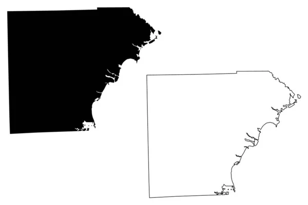 Monroe County Michigan County Spojené Státy Americké Usa Usa Mapa — Stockový vektor